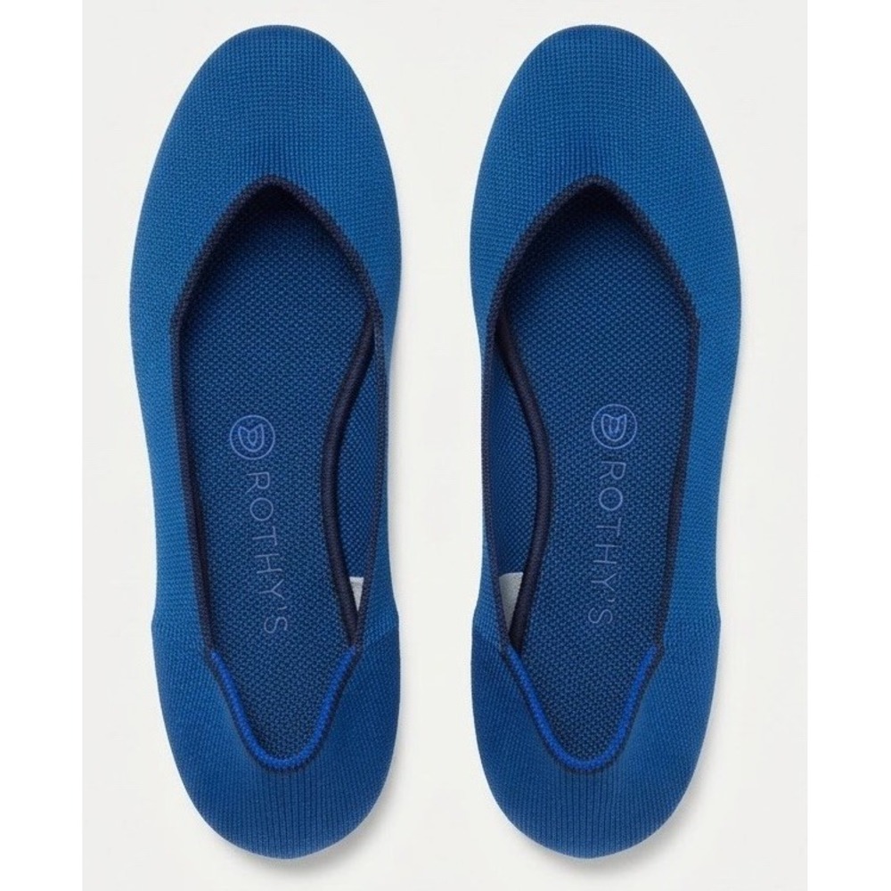 Rothy's Womens 11 Teal Blue Knit Flats Walking Comfort Stretch City Modern Chic